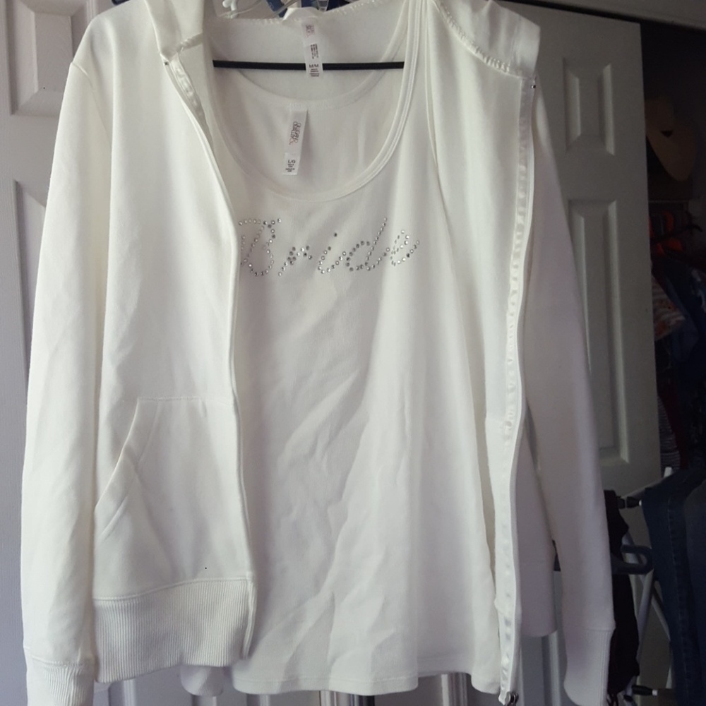 Bridal tank and zip up hoodie set!